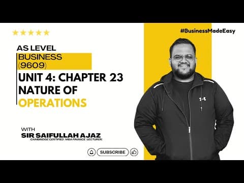 Unit 4: Operations Management (AS)